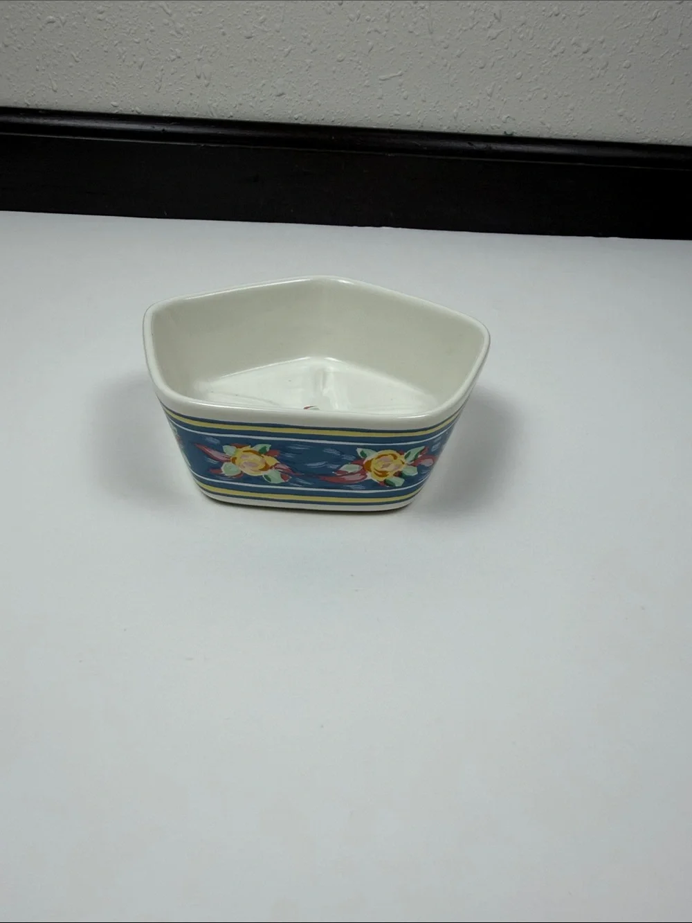 Vintage Croscill Coordinates Japan Floral Ceramic Trinket Dish Bowl Vanity
